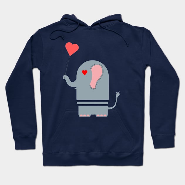 Elephant in love Hoodie by DarkoRikalo86